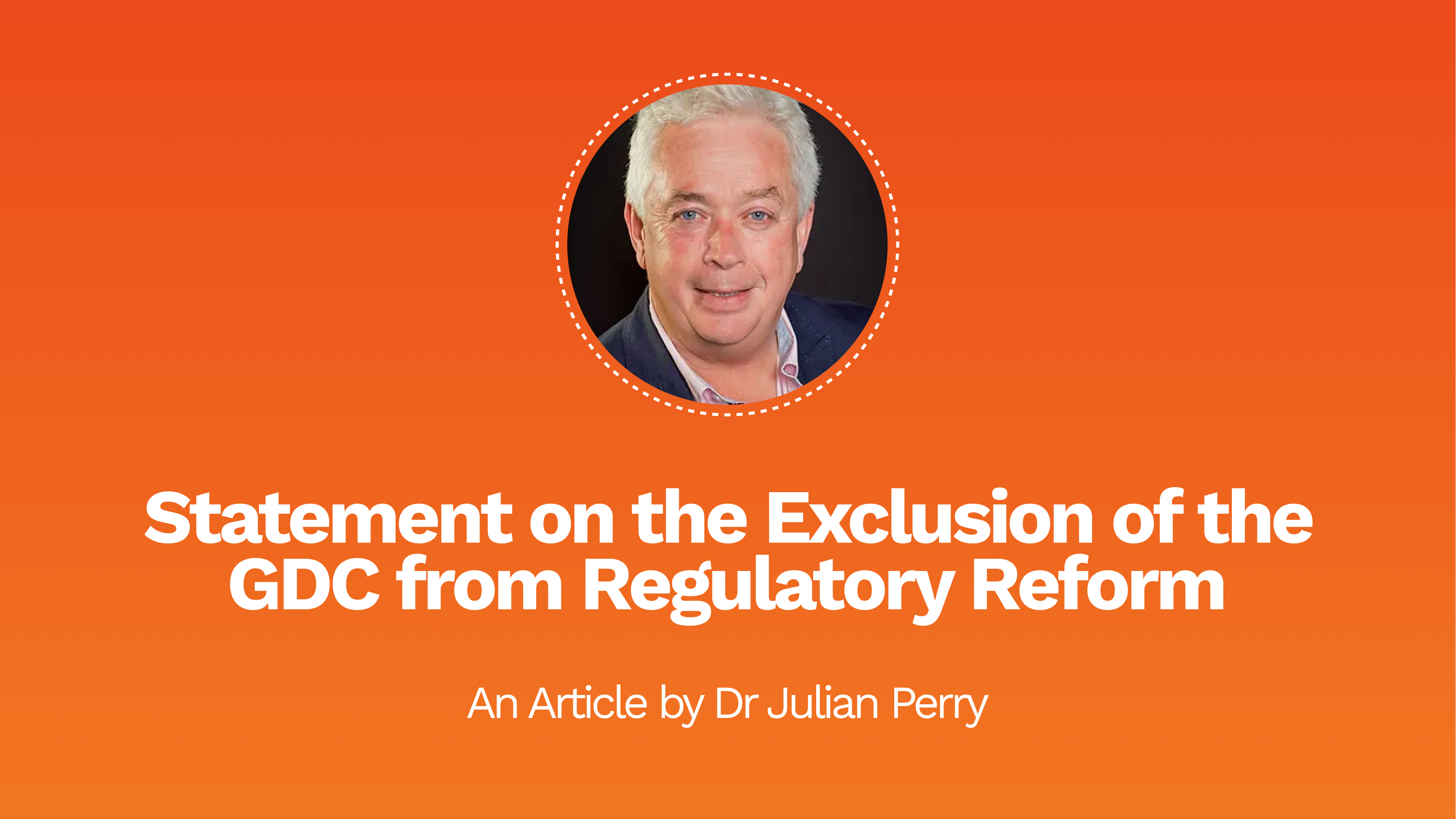 Statement on the Exclusion of the GDC from Regulatory Reform
